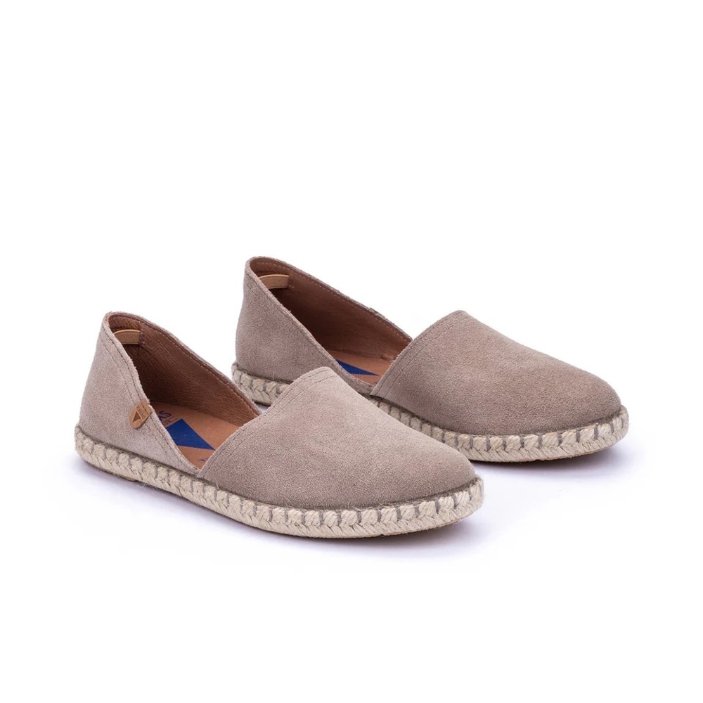 Taupe Suede Espadrille Flats - Women